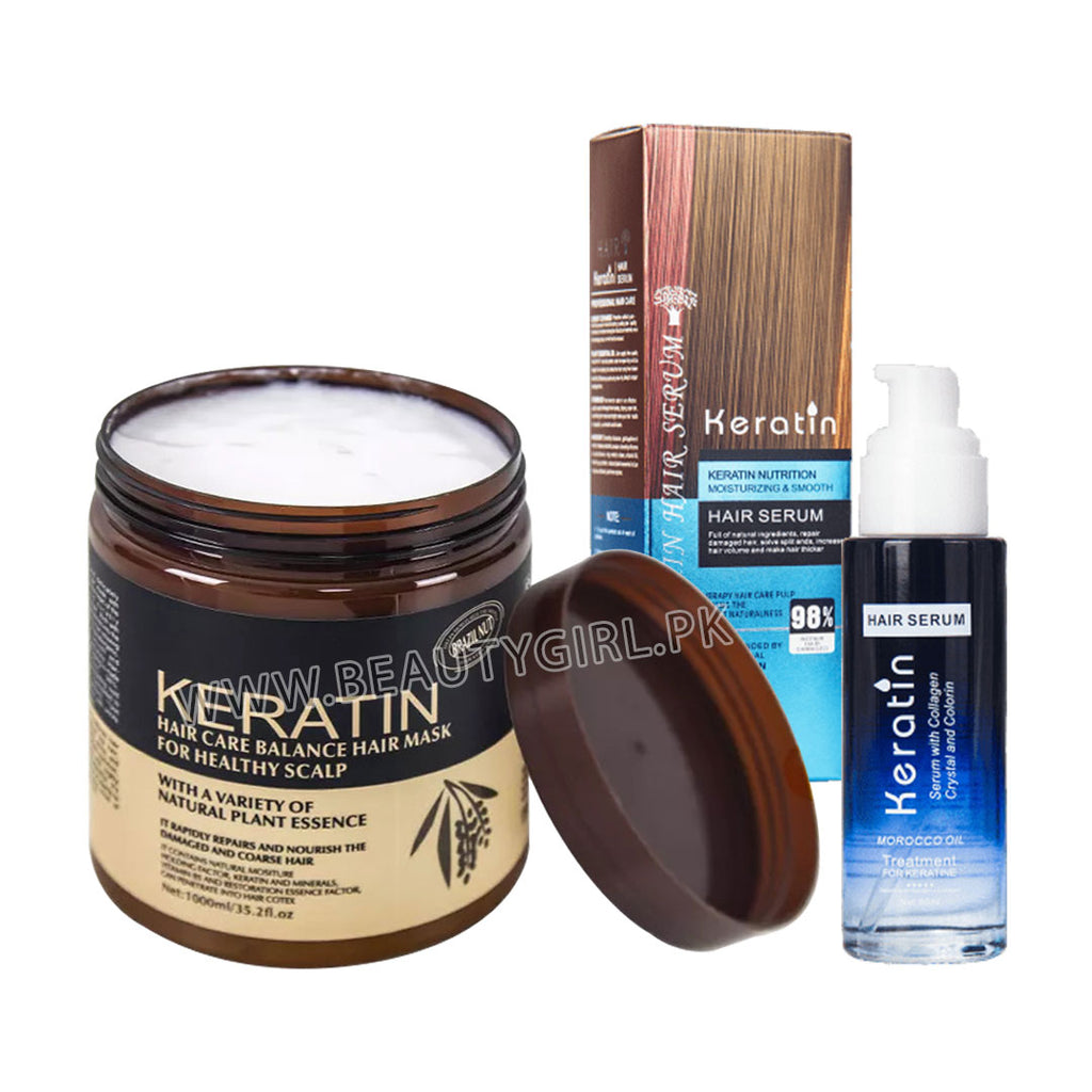 Brazilian Keratin Hair Care Balance Hair Mask 1000ml & Keratin Hair Serum