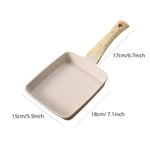 Square Shape Non Stick Fry Pan With Wooden Handle