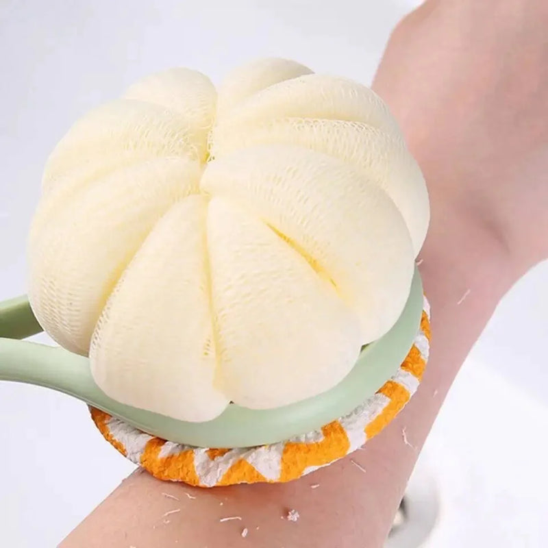 2in1 Double Sided Bath Brush Body Sponge And Scrubber Long Handle