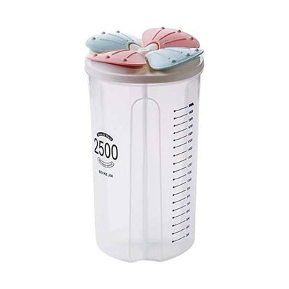4 Compartment Storage Container Cereal Dispenser Jar 2500ml