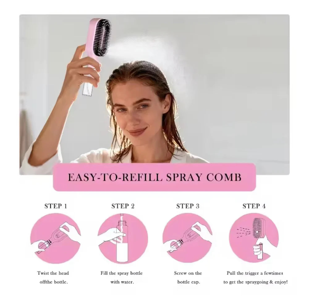 2-in-1 Misting & Detangling Hair Brush
