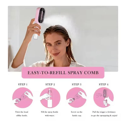 2-in-1 Misting & Detangling Hair Brush