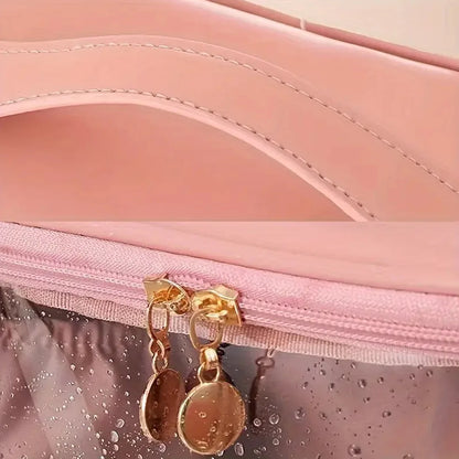 Multifunctional Luxury PU Leather Transparent Cosmetic Pouch Makeup Bag Organizer