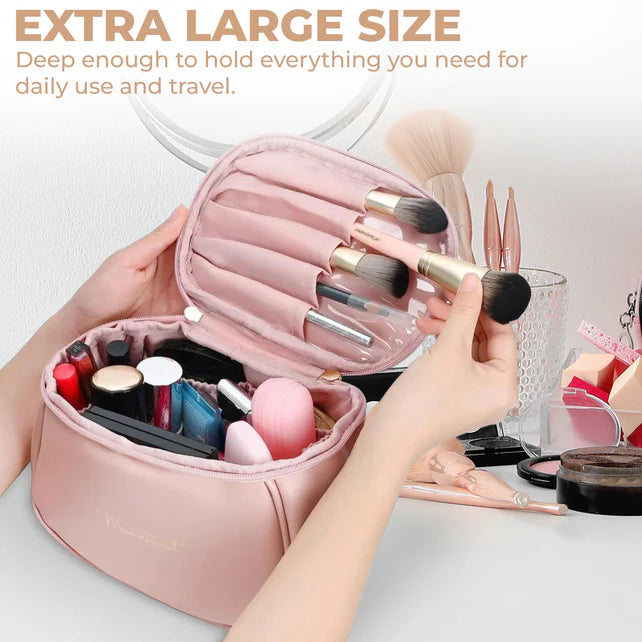Multipurpose PU Leather Cosmetic Pouch Makeup Bag Organizer