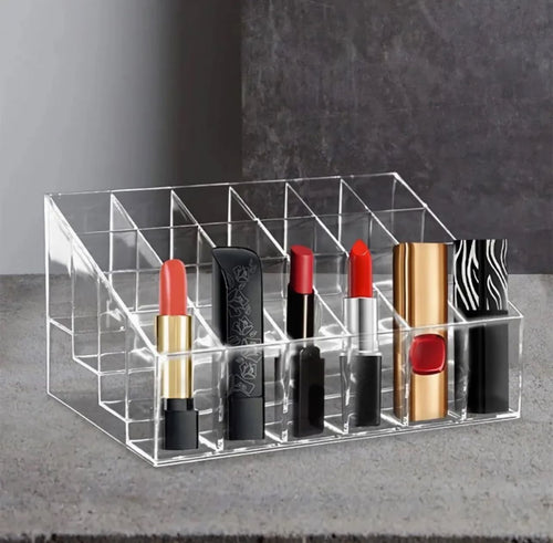 24 Grid Acrylic Clear Lipstick Holder Storage Box