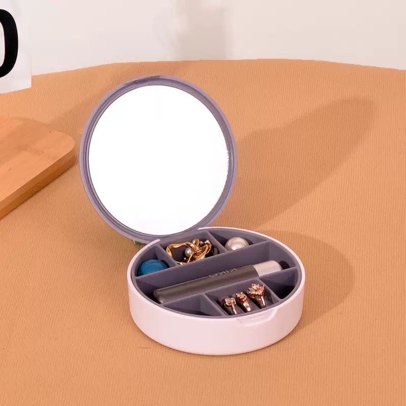 Circle Shape Jewellery &; Multi Purpose Box With Mirror