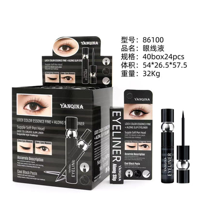 YANQINA Black Liquid Eyeliner Curl Mascara Quick Drying Waterproof