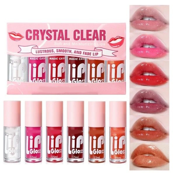 Huxia Beauty Crystal Clear Soft And Moisturizing Lip Oil 6pcs Lip Gloss Set