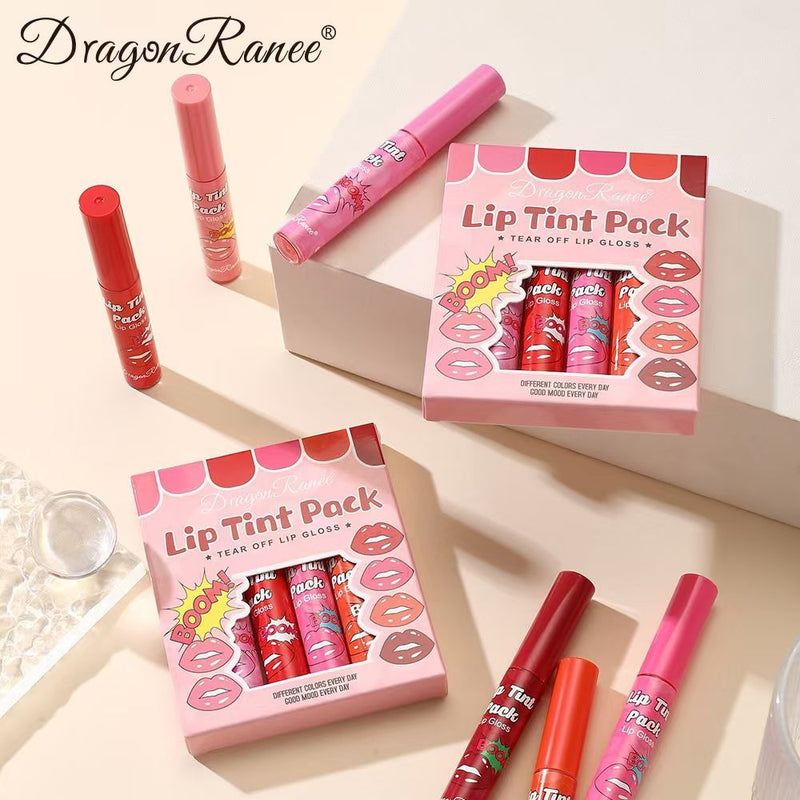 Dragon Ranee Tear Off Peel Off Lip Gloss 6Pcs Set