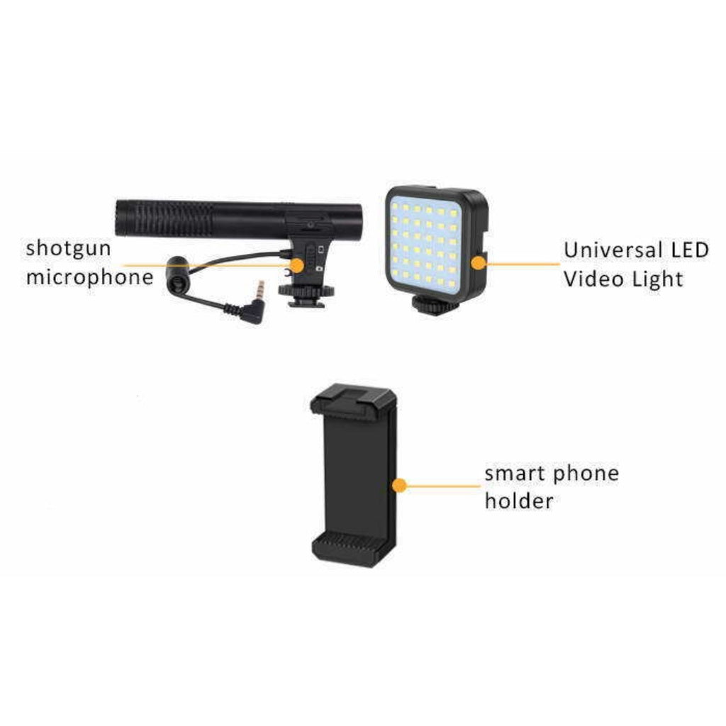 5 in 1 Video Making Led Selfie Stick Kit Vlogging Kit Bluetooth Selfie Stick with Microphone Light Tripod