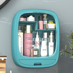 Multifunctional Wall Mounted Cosmetic Vanity Rack Storage Box Acrylic Transparent Door Organizer With 1 Drawer