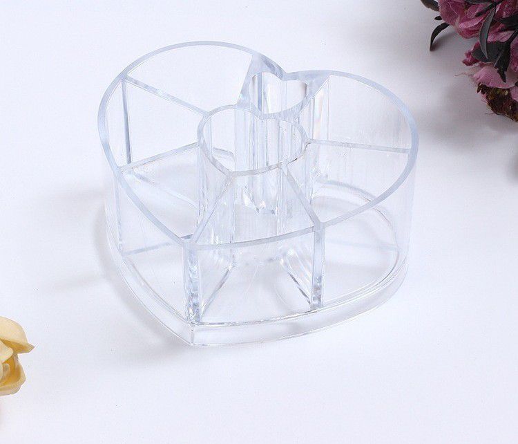 HEART SHAPE COSMETIC ORGANIZER LIPGLOSS BRUSH HOLDER