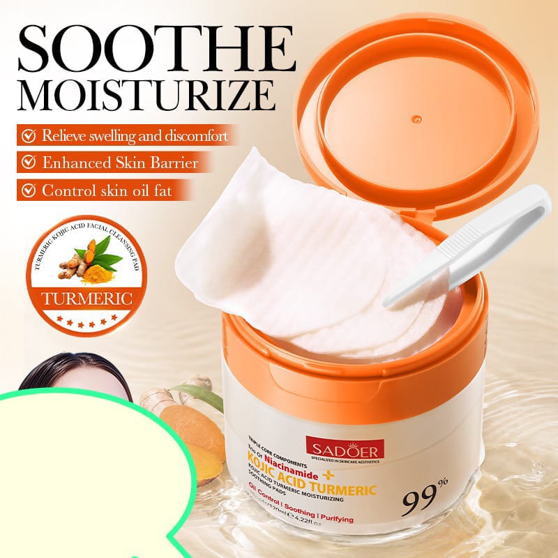 Sadoer Niacinamide Kojic Acid Turmeric Soothing Pads – 70 Pads