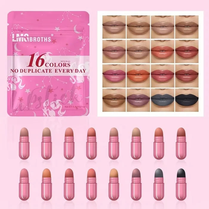 LINSBROTHS 16-Color Mini Capsule Lipstick Set