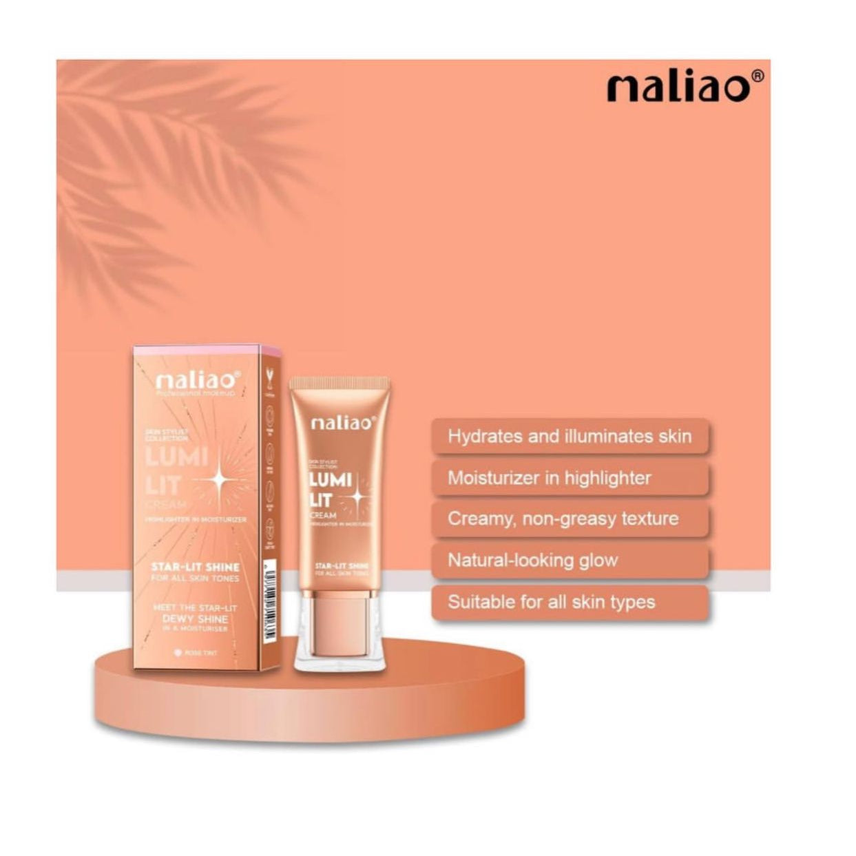 Maliao Lumi Lit Cream Highlighter and Moisturizer - Star Lit Shine for Radiant Glow