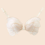 Beautygirl High Quality Cute Butterfly Embroidered Adjustable Straps Full Back Support Bra & Panty Set 8806 (Color Skin)