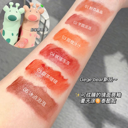 Gege Bear Cute Horse Bright Lip Glaze Pack of 6