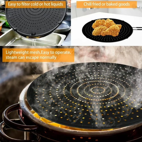 Multipurpose Silicone Splatter Splash Guard for Frying Pan Grease Shield Heat Resistant