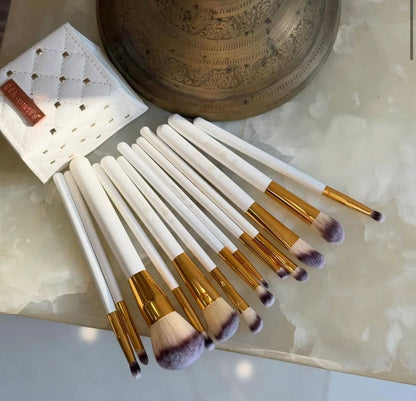 BH Cosmetics White Studded Elegance 12 Pc Brush Set