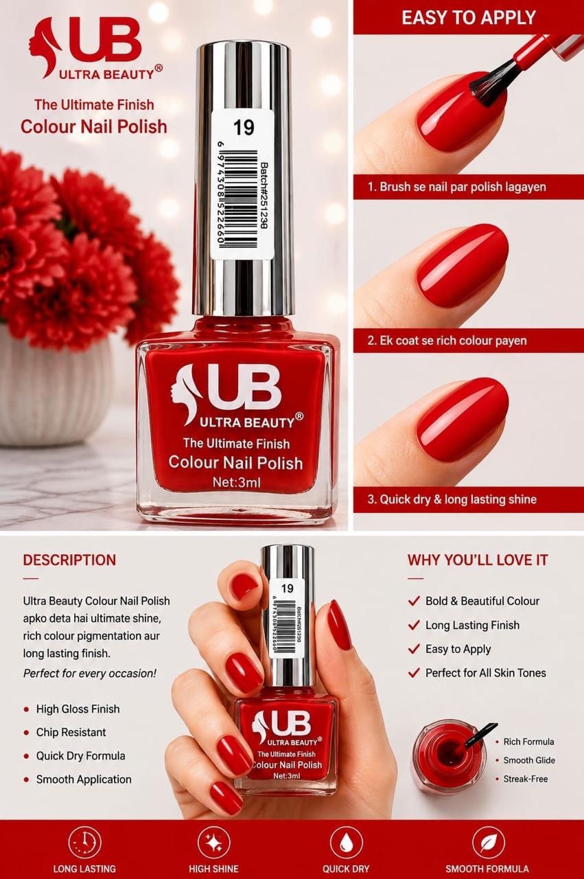 Ultra Beauty Colour Nail Polish – 3ml (Set D)