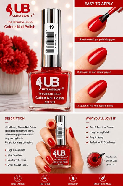 Ultra Beauty Colour Nail Polish – 3ml (Set D)