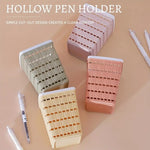 Multifunction Classic Basket Pen Organizer Square Type Rattan Plastic Pen Holder Pack of 2