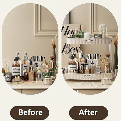 Desktop Double Layer Bathroom Organizer Shelf Cosmetic Storage Rack Holder