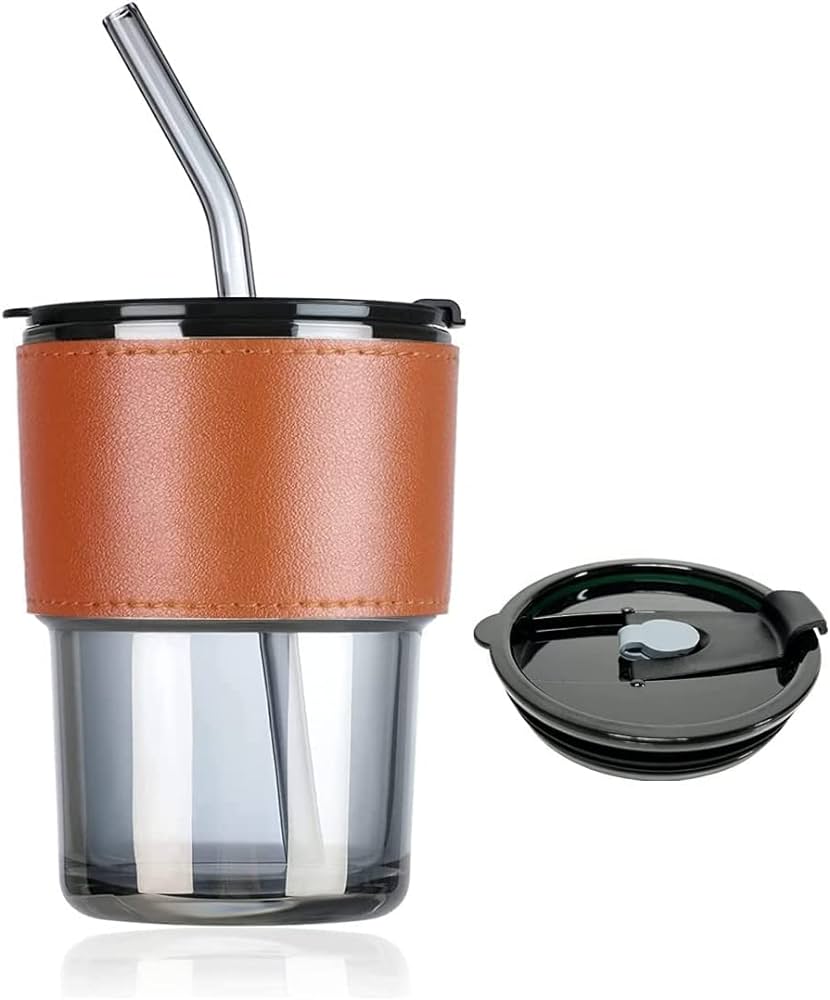Glass Coffee Mug With Straw