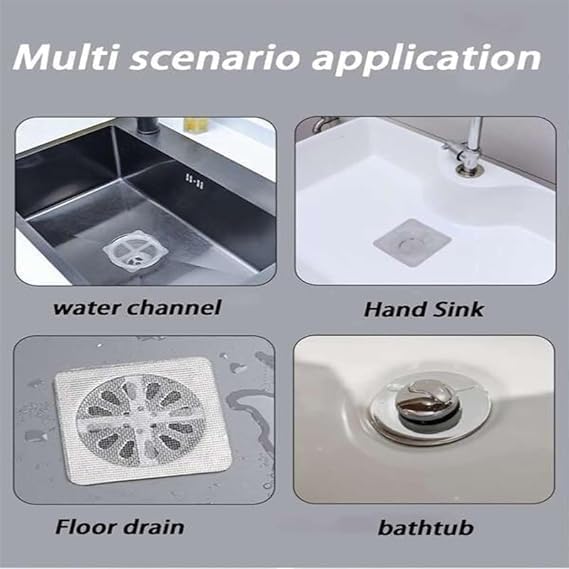 Multifunctional Self Adhesive Drain Sticker Patch Kitchen Bathroom Sink Strainer Stopper