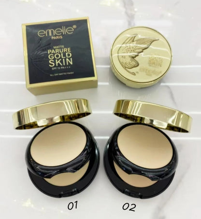 Emelie Matte Parure Gold Skin Compact Powder  SPF 15 PA+++