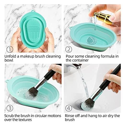 Silicone Foldable Makeup Brush Cleaning Pad Bowl