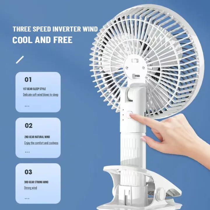 Portable Mini USB Rechargeable Turbo Fan 3 Speed Adjustable