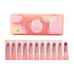 HiVi Peach Soft Light Matte Lipstick 10Pcs Set