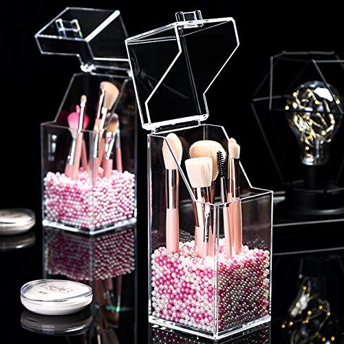 Acrylic Makeup Brush Holder Storage Box Without Pearls