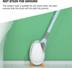 Duck Wall Mount Toilet Cleaning Brush Silicone Scrubber With Long Handle