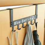 Nice Day Cartoon Door Back Hanger With 6 Hooks Iron Material Punch-Free