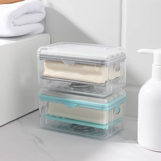 Multifunctional Soap Dispensers Box With Rolling Wheel Soap Draining Storage Box