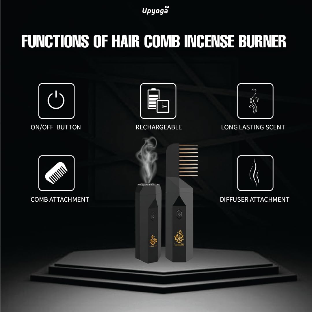 2 in 1 Hair Comb Incense Burner &amp; Home Diffuser Rechargeable