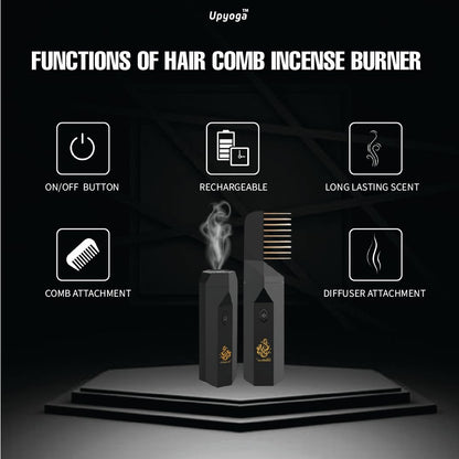 2 in 1 Hair Comb Incense Burner &amp; Home Diffuser Rechargeable