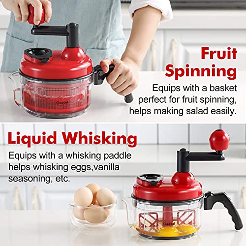 Hand Crank Food Processor Chopper For Vegetables