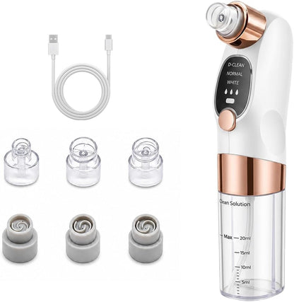 Blackhead Sucker Electric Pore Cleaner With 6 Heads And 3 Adjustable Levels Blackhead And Acne Extractor USB Rechargeable Deep Facial Cleansing Kit For Nose And Face