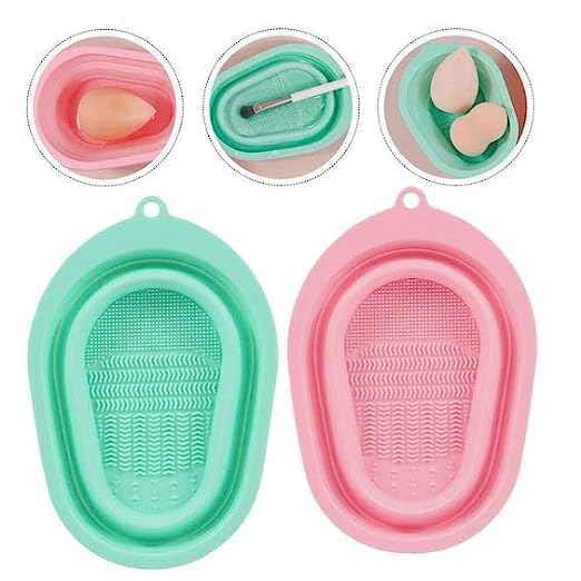Silicone Foldable Makeup Brush Cleaning Pad Bowl