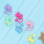 Silicone Cute Bow Straw Stopper Cover Cap Pack Of 2