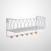 Wall Mounted Criss Cross Wall Shelf Storage Rack With Hook