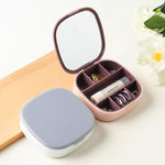 Portable Mini Jewelry Organizer Box With Mirror