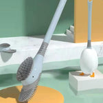 Duck Wall Mount Toilet Cleaning Brush Silicone Scrubber With Long Handle