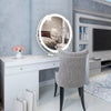 Rotatable Round Vanity Table Mirror With LED Halo Light Smart Touch Tabletop Mirror