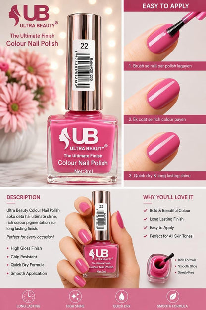 Ultra Beauty Colour Nail Polish – 3ml (Set F)