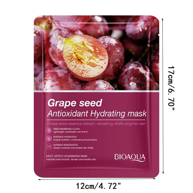 Bioaqua Grape Seed Essence Facial Mask Antioxidant Hydrating Sheet Mask