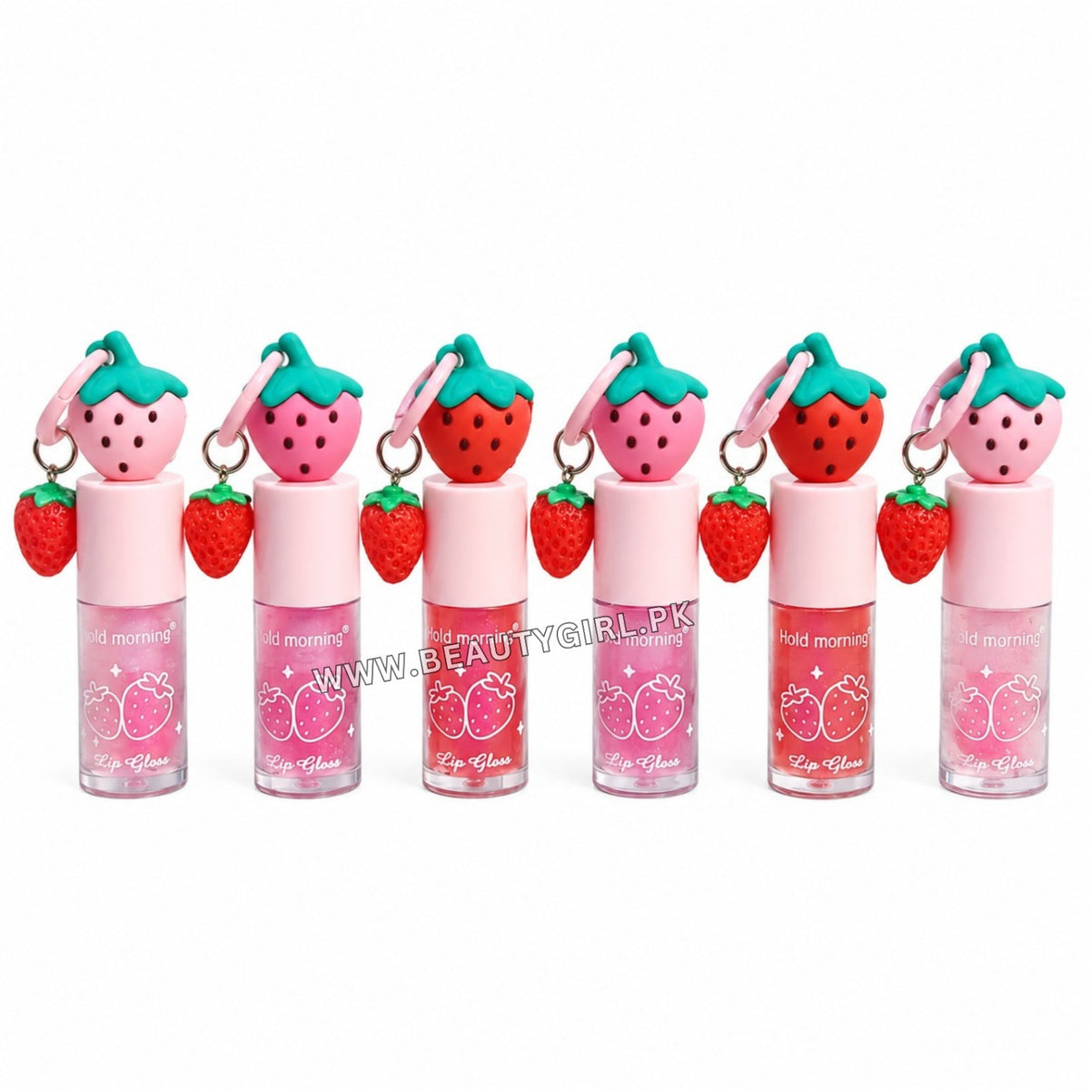 Hold Morning Strawberry Lip Gloss Keychain